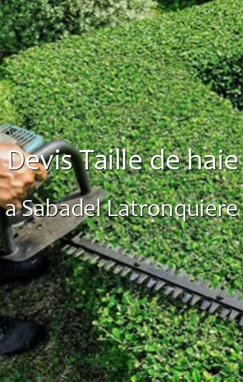 Devis Taille de haie a Sabadel Latronquiere